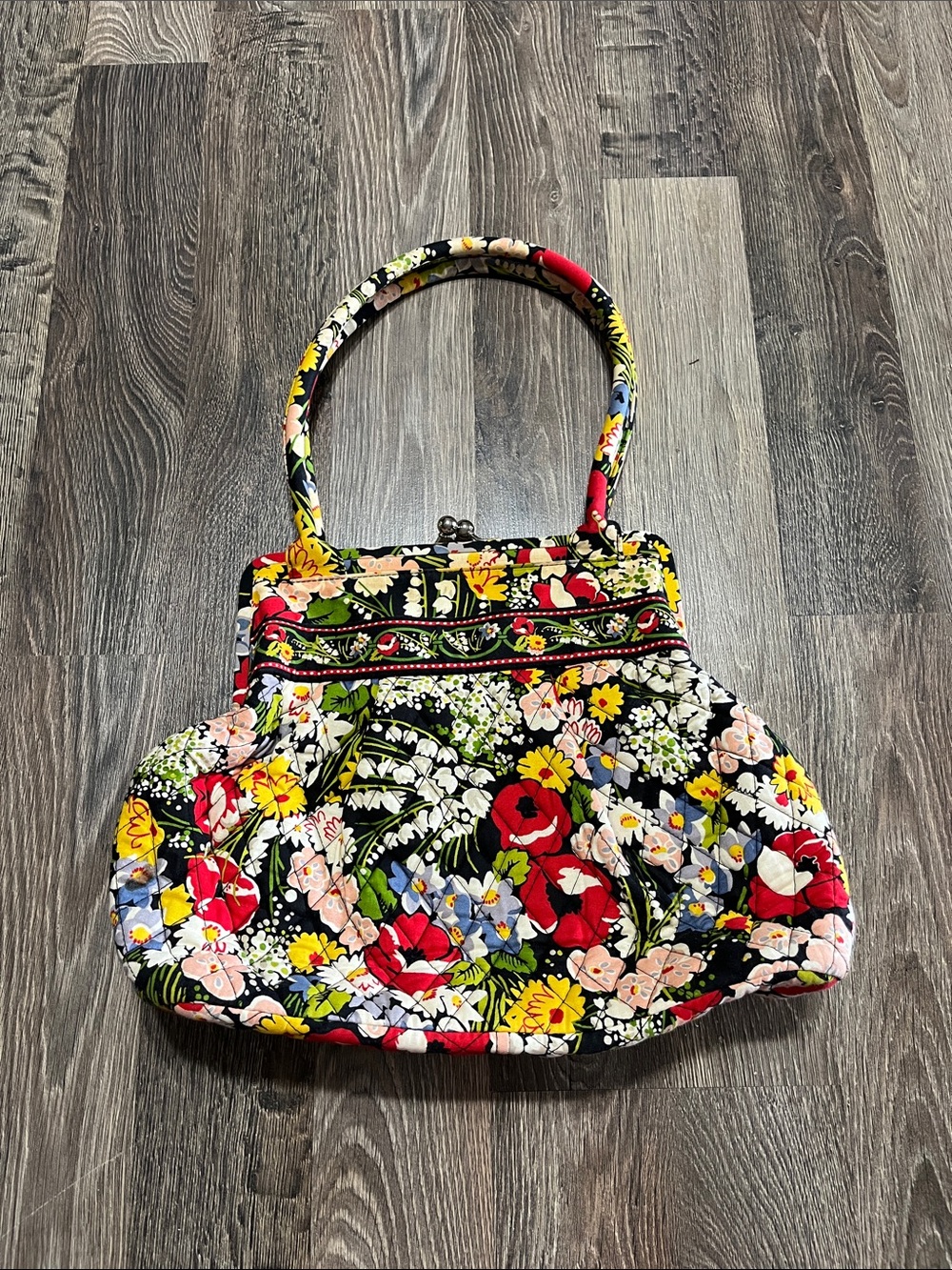 Vera Bradley Shoulder Satchel Retired Poppy Field Print